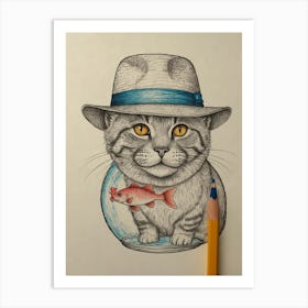 Cat In Hat 9 Art Print