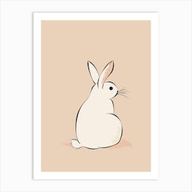 White Rabbit - Boho, Line Art Art Print