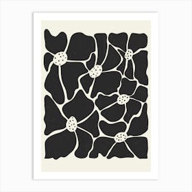 Black And White Minimalistic Florals Art Print