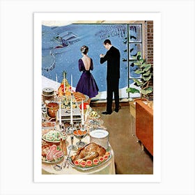 Waiting For Guests On A Christmas Eve Art Print