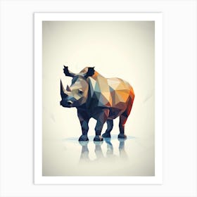 Rhinoceros Minimalist Abstract 3 Art Print