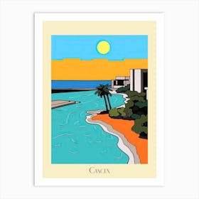Poster Of Minimal Design Style Of Cancun, Mexico 2 Art Print