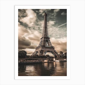 Eiffel Tower Paris France Oil Painting Style 8 Art Print