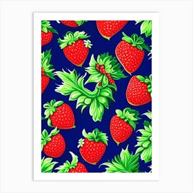 Strawberry Repeat Pattern, Fruit, Impressionism Cezanne 1 Art Print