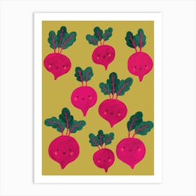 Happy Veg Bright Beetroots Art Print