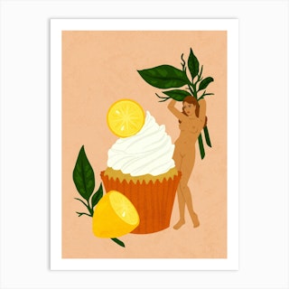 Cupcake Pinup Art Print