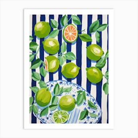 Limes Fruit Summer Illustration 2 Art Print