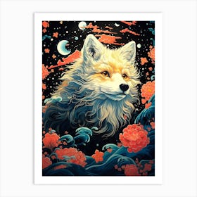 Fox In The Moonlight 2 Art Print