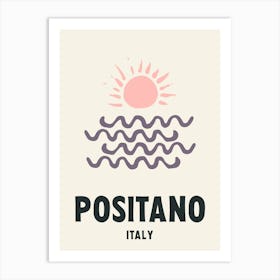 Positano, Italy, Graphic Style Poster 1 Art Print