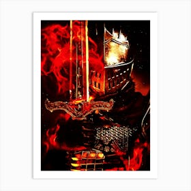 Knight In Flames drk souls Art Print