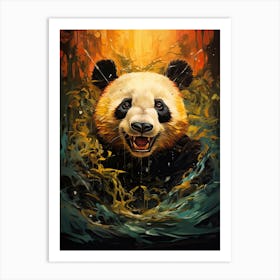 Panda Art In Cubistic Style 1 Art Print
