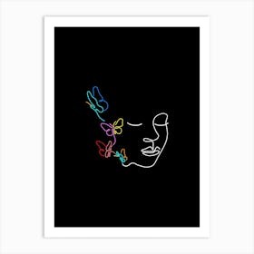 Colorflies Line Art Print