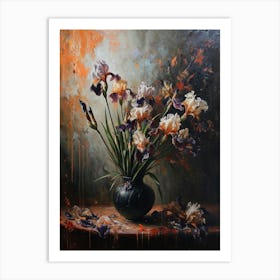 Baroque Floral Still Life Iris 4 Art Print
