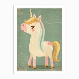 Pastel Storybook Style Unicorn 4 Art Print