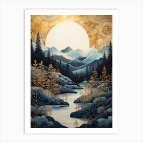 Moonlight Over The Mountains 1 Art Print