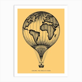 Vintage World Travel Air Balloon Art Print