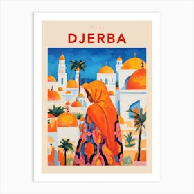 Djerba Tunisia 3 Fauvist Travel Poster Art Print