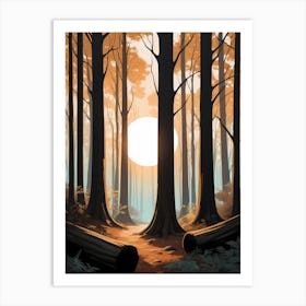 Forest At Sunset Art Print