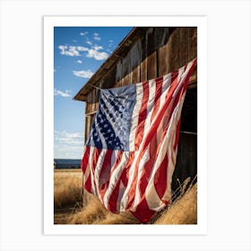 American Flag Evoking Sentiments Of Patriotism And Liberty Displayed Majestically Against A Weather (5) Art Print