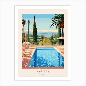 Antibes, France 1 Midcentury Modern Pool Poster Art Print