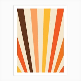 Abstract Orange And Brown Sunburst Art Print