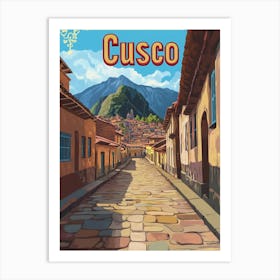 Aihrgdesign A Retro Travel Poster For Cusco Featuring The Anc D37035ba 9067 43ee 9342 Fe41436fc208 1 Art Print