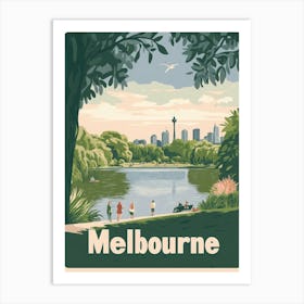 Aihrgdesign A Classic 1960s Travel Poster For Melbourne Art Print