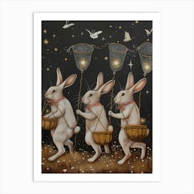 Starcatching Hares 1 Art Print