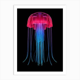 Box Jellyfish Neon Illustration 4 Art Print