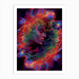 Portrait of a woman, trippy, artwork print. "Love Right Now: Infinity" Art Print