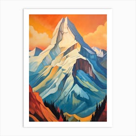 Mount Robson Canada Mountain Painting Art Print