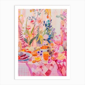 Pink Breakfast Food Veggie Breakfast 2 Art Print