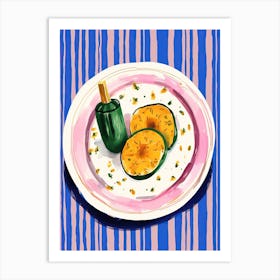 A Plate Of Pumpkins, Autumn Food Illustration Top View 65 Art Print