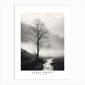 Poster Of Great Smoky, Black And White Analogue Photograph 1 Art Print