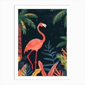 Greater Flamingo Portugal Tropical Illustration 3 Art Print