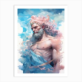  A Watercolor Of Poseidon 5 Art Print