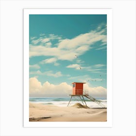 Lifeguard Tower On The Beach 1 Art Print