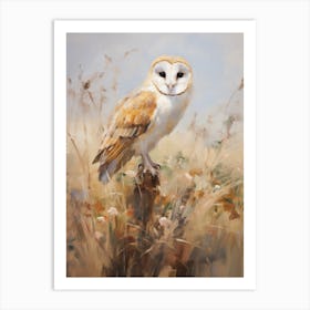 Bird Painting Barn Owl 4 Art Print