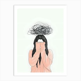 Girl With A Headache Art Print