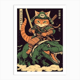 Samurai Cat 2 Art Print