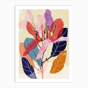 Colourful Flower Illustration Bougainvillea 1 Art Print