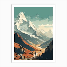 Great Himalaya Trail Nepal 3 Hiking Trail Landscape Art Print
