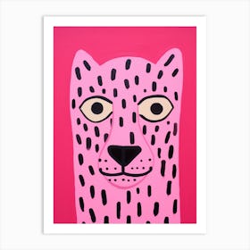 Pink Polka Dot Puma Art Print