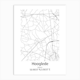 Hooglede,Belgium Minimalist Map Art Print