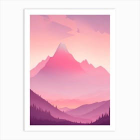 Misty Mountains Vertical Background In Pink Tone 28 Art Print