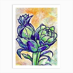 Artichoke 2 Fauvist vegetable Art Print