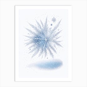 Diamond Dust, Snowflakes, Pencil Illustration 2 Art Print