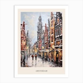 Vintage Winter Painting Poster Amsterdam Netherlands 2 Art Print