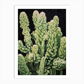 Modern Abstract Cactus Painting Austrocylindropuntia Subulata Cactus 1 Art Print