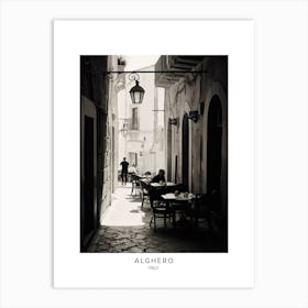 Poster Of Alghero, Italy, Black And White Analogue Photography 1 Art Print